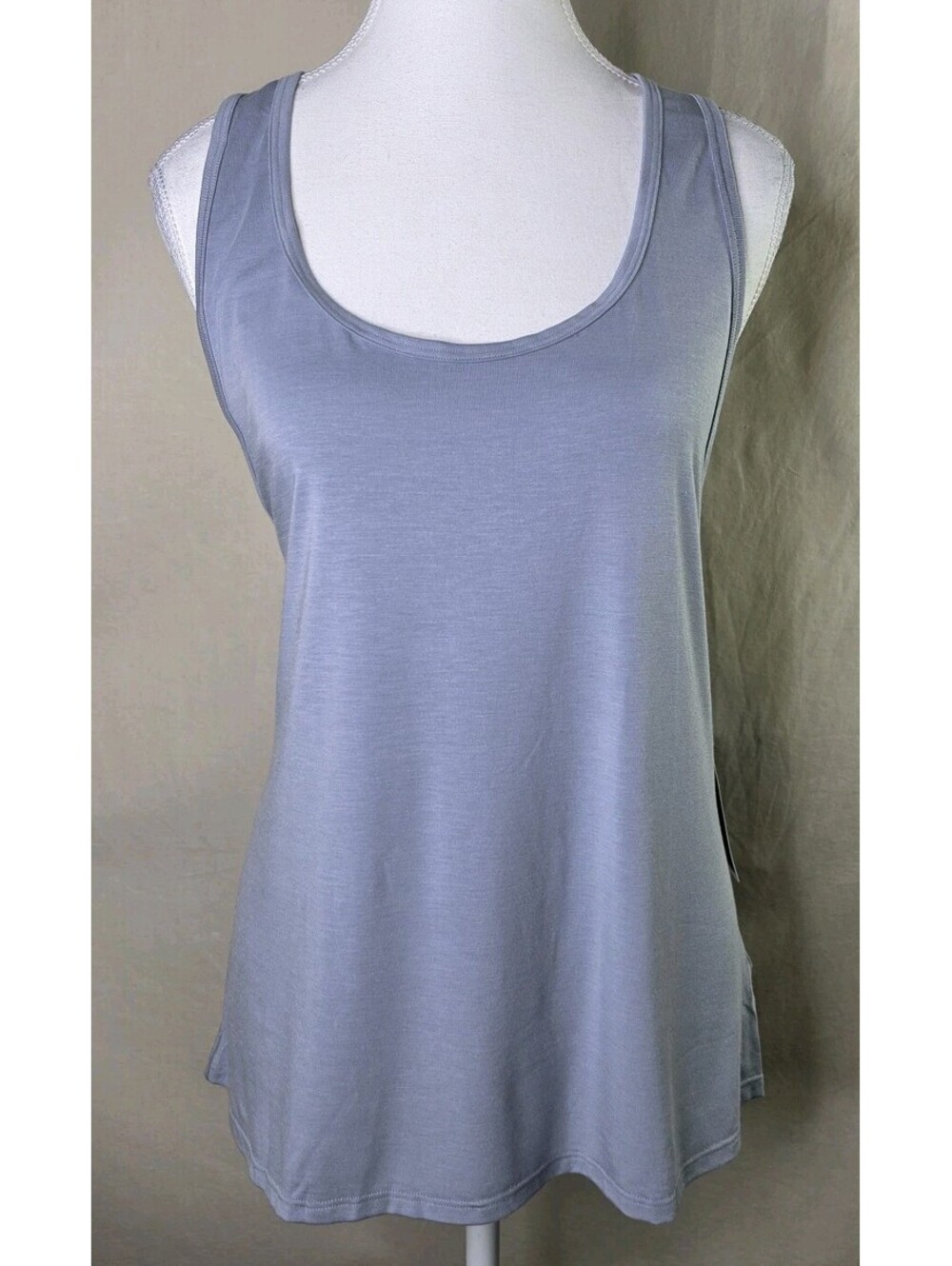 Athleta With Ease Sport Tank L Racerback Blue Grey Breathable NWT $39